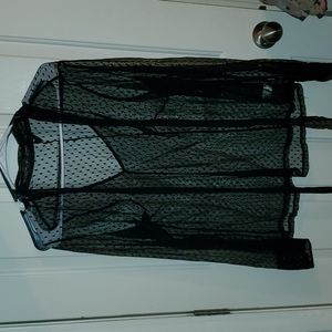 Sheer long sleeve Black Top